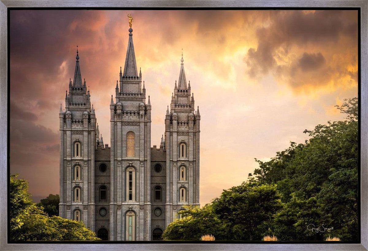 Salt Lake Temple Through the Clouds Gallery Wrap