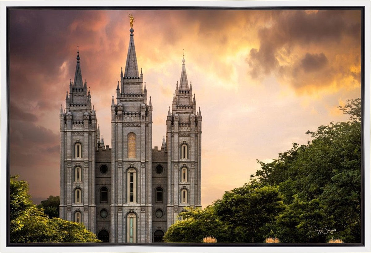Salt Lake Temple Through the Clouds Gallery Wrap