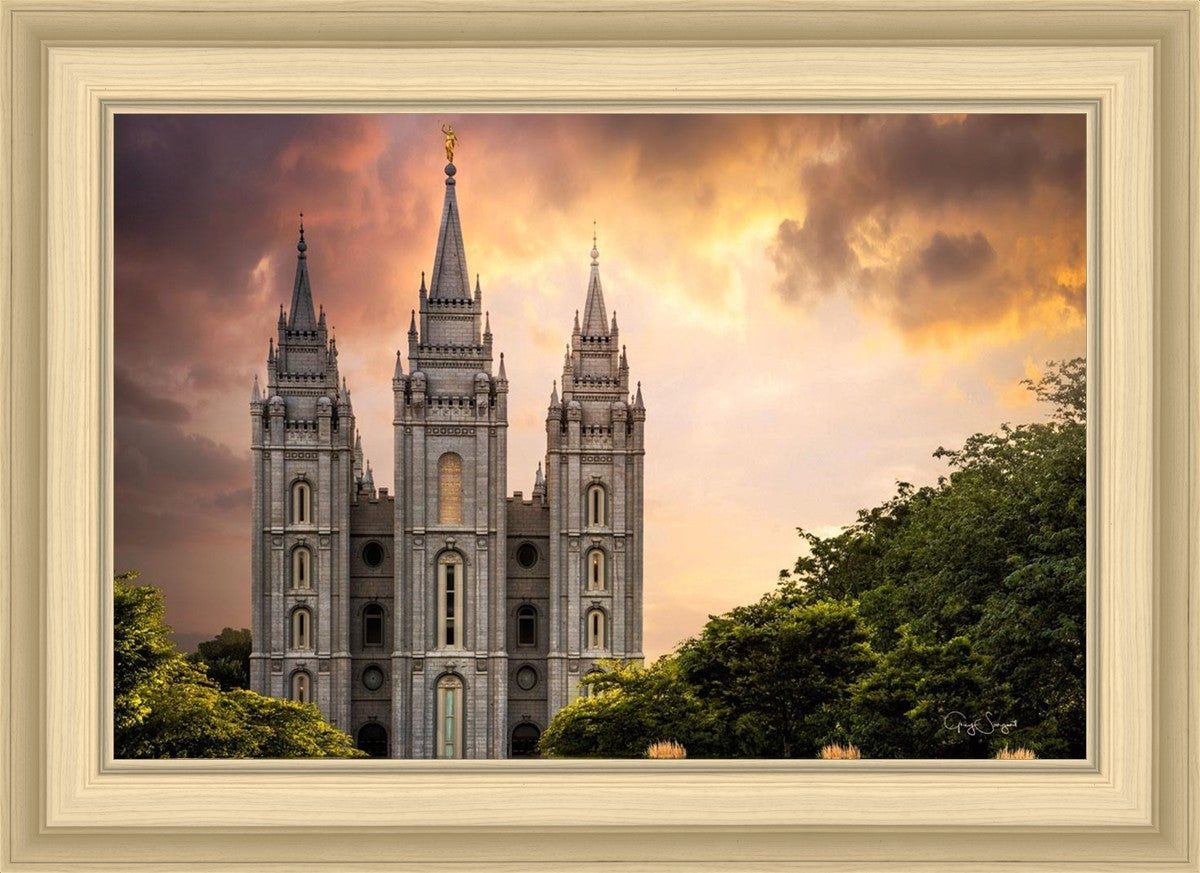 Salt Lake Temple Through the Clouds