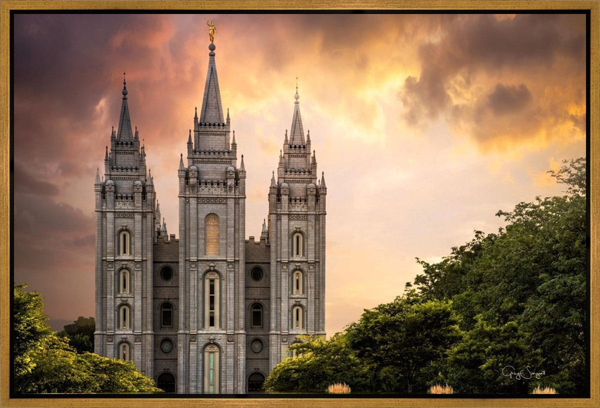 Salt Lake Temple Through the Clouds Gallery Wrap