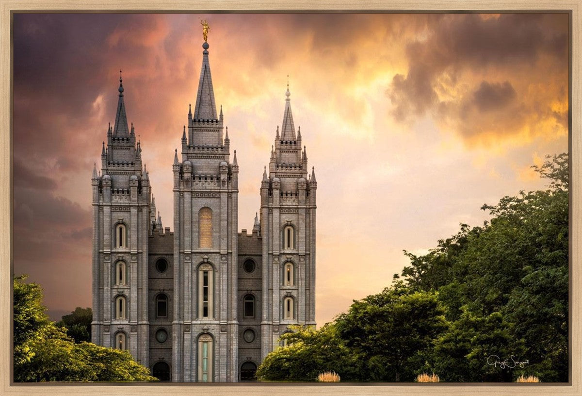 Salt Lake Temple Through the Clouds Gallery Wrap