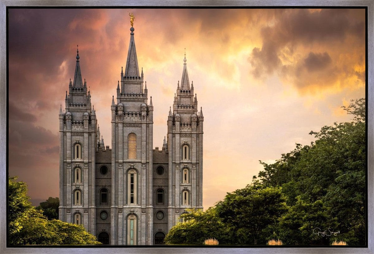 Salt Lake Temple Through the Clouds Gallery Wrap