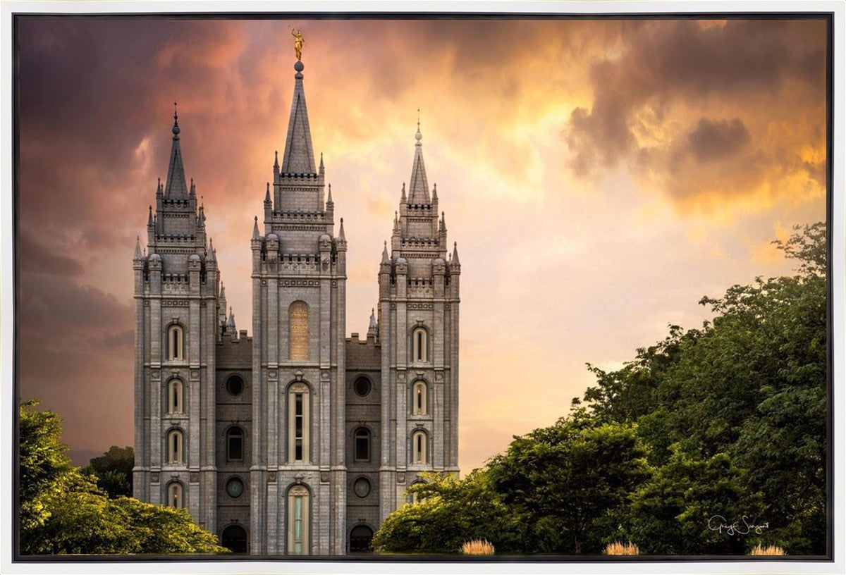 Salt Lake Temple Through the Clouds Gallery Wrap