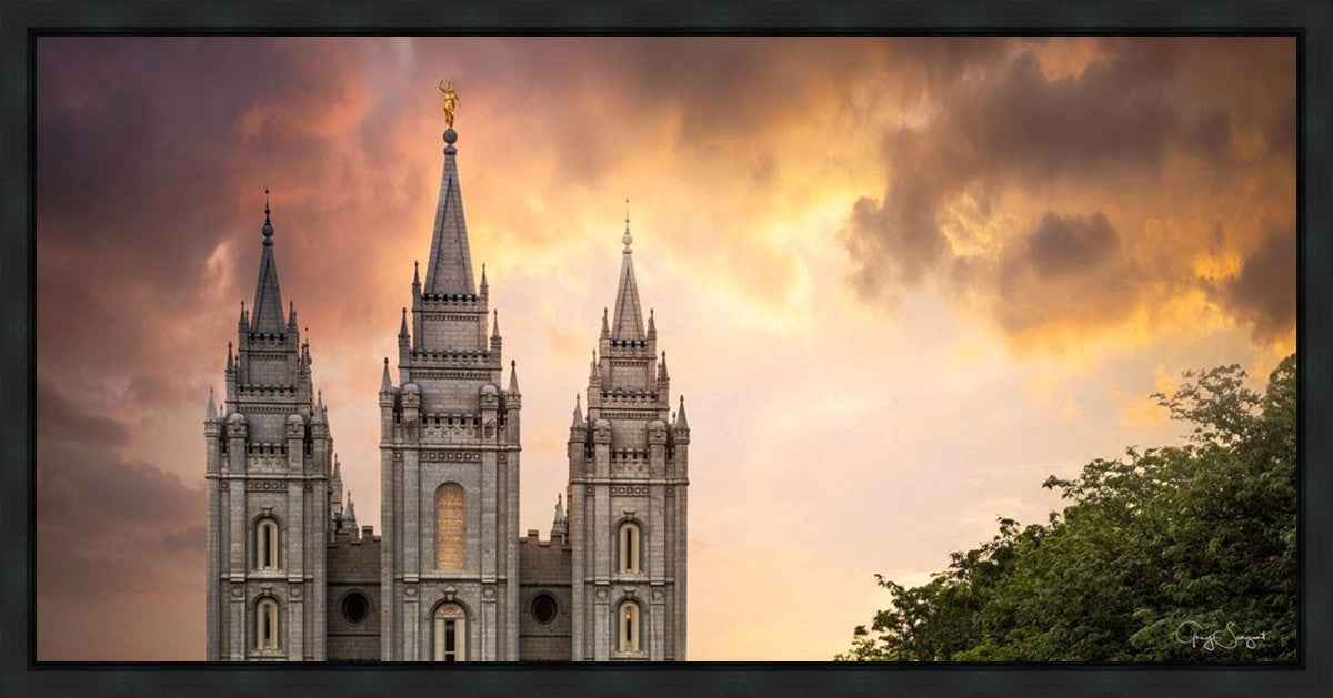 Salt Lake Temple Through the Clouds Gallery Wrap