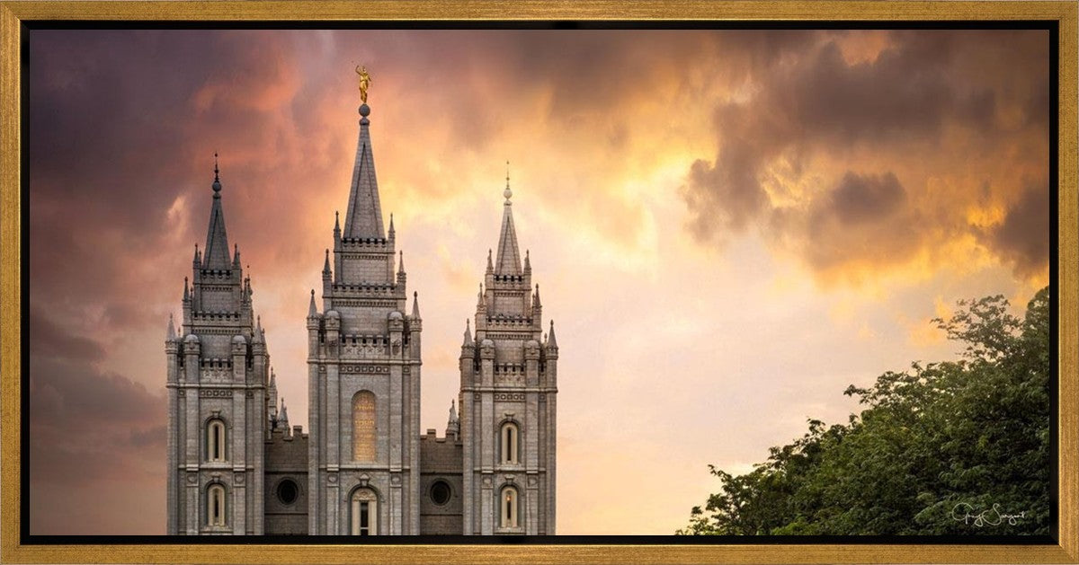 Salt Lake Temple Through the Clouds Gallery Wrap