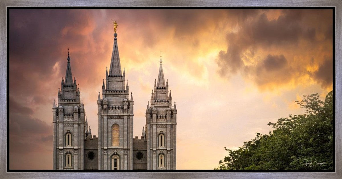 Salt Lake Temple Through the Clouds Gallery Wrap