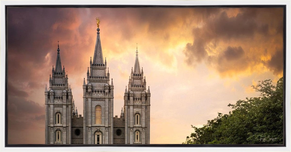 Salt Lake Temple Through the Clouds Gallery Wrap