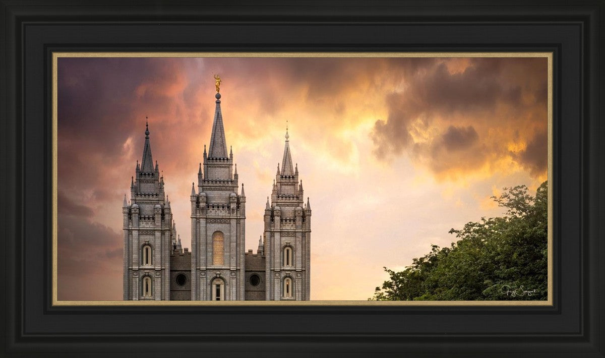 Salt Lake Temple Through the Clouds