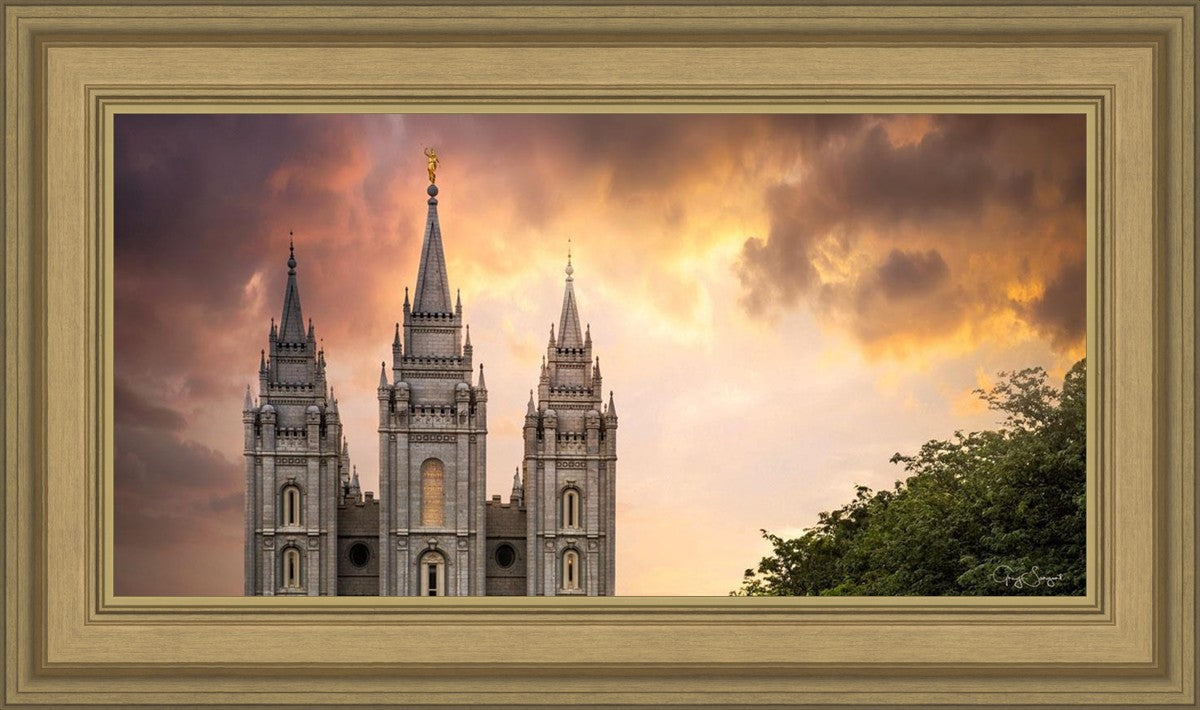Salt Lake Temple Through the Clouds