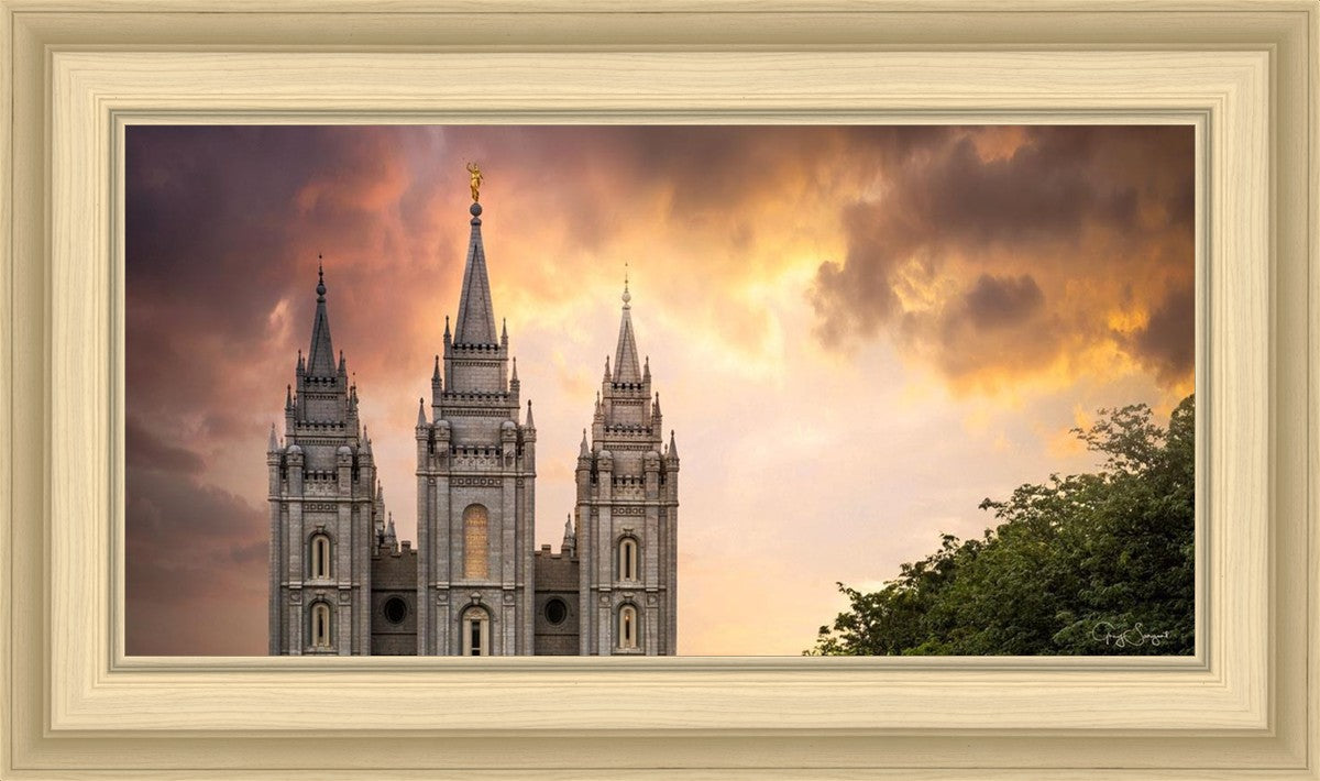 Salt Lake Temple Through the Clouds
