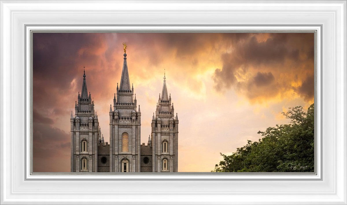 Salt Lake Temple Through the Clouds