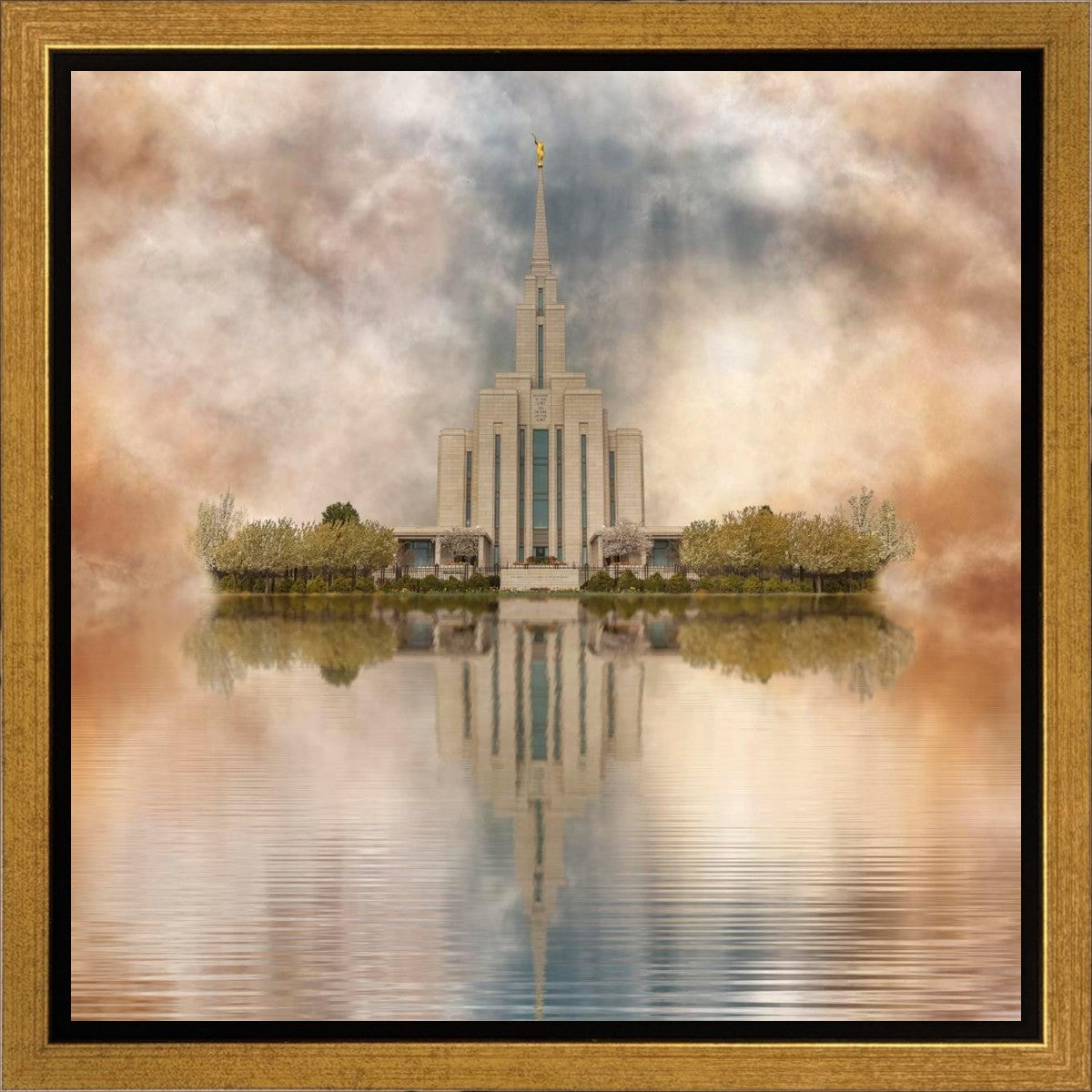 Millennial Reflection Oquirrh Mountain Temple Gallery Wrap