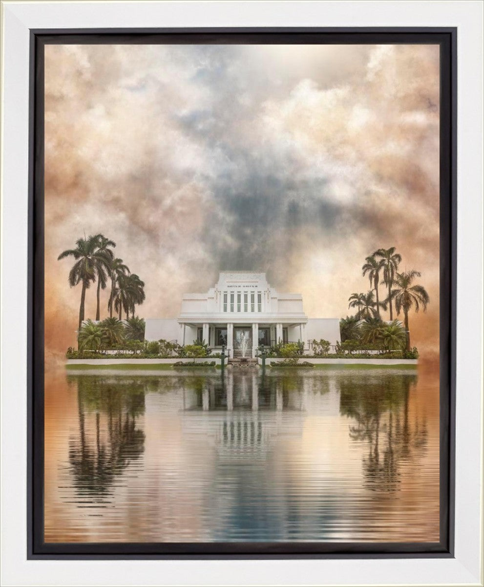 Millennial Reflection Laie Hawaii Temple Gallery Wrap