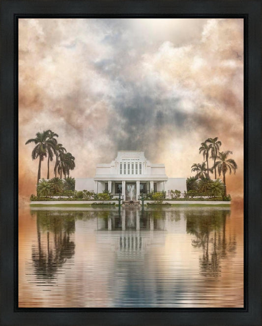 Millennial Reflection Laie Hawaii Temple Gallery Wrap