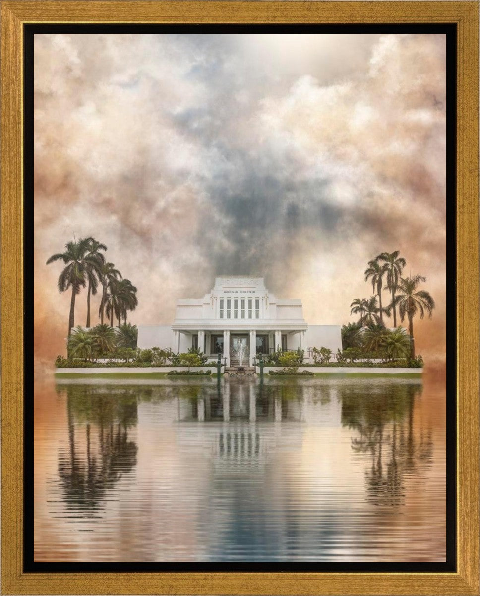 Millennial Reflection Laie Hawaii Temple Gallery Wrap