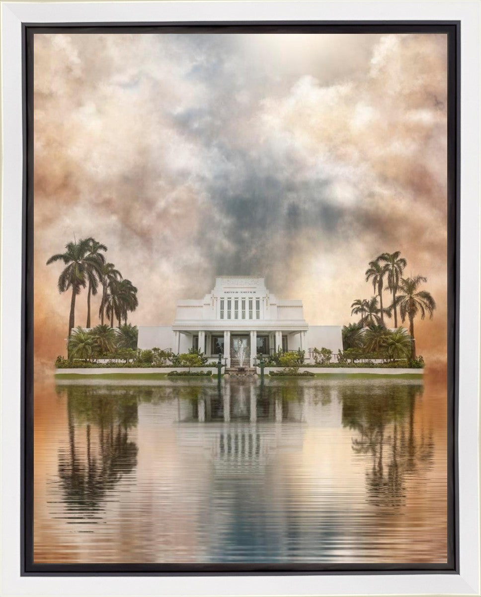 Millennial Reflection Laie Hawaii Temple Gallery Wrap