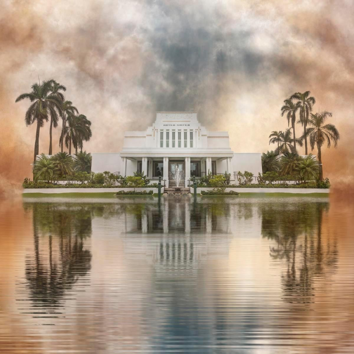 Millennial Reflection Laie Hawaii Temple Gallery Wrap