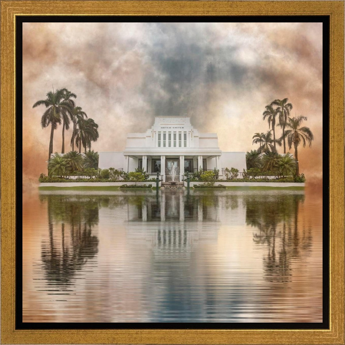 Millennial Reflection Laie Hawaii Temple Gallery Wrap