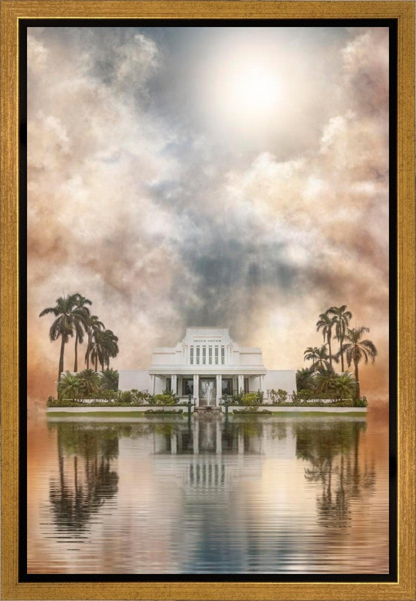 Millennial Reflection Laie Hawaii Temple Gallery Wrap