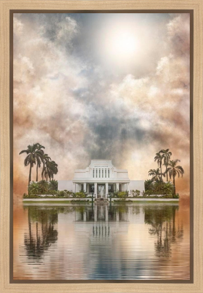 Millennial Reflection Laie Hawaii Temple Gallery Wrap