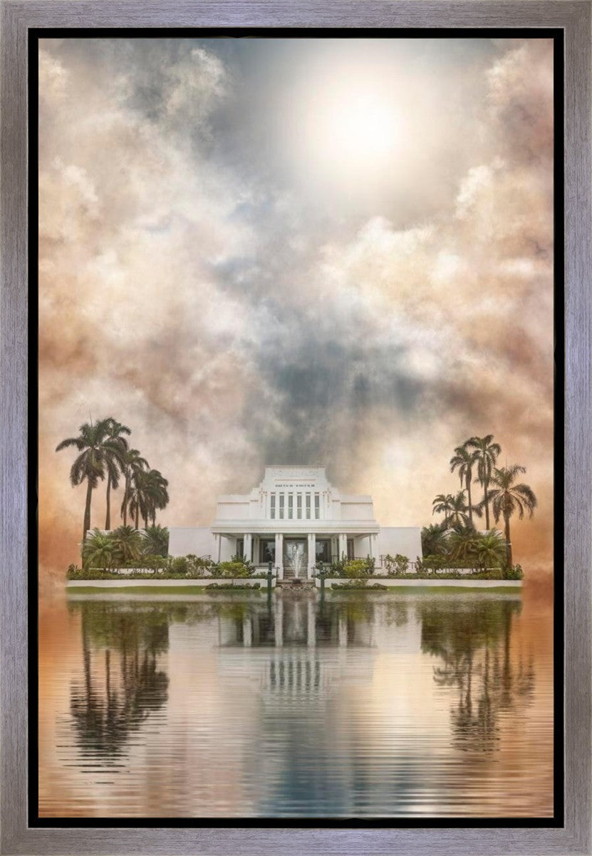 Millennial Reflection Laie Hawaii Temple Gallery Wrap