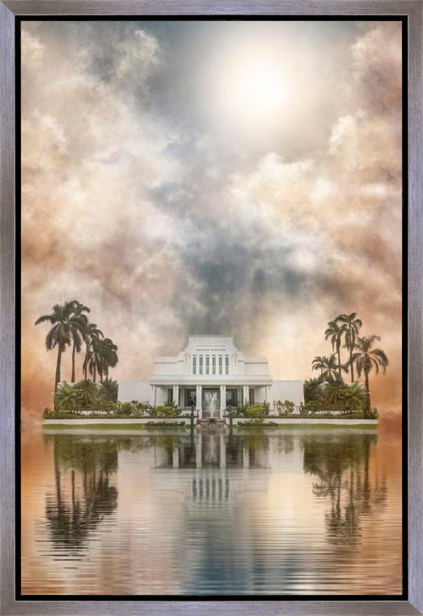 Millennial Reflection Laie Hawaii Temple Gallery Wrap