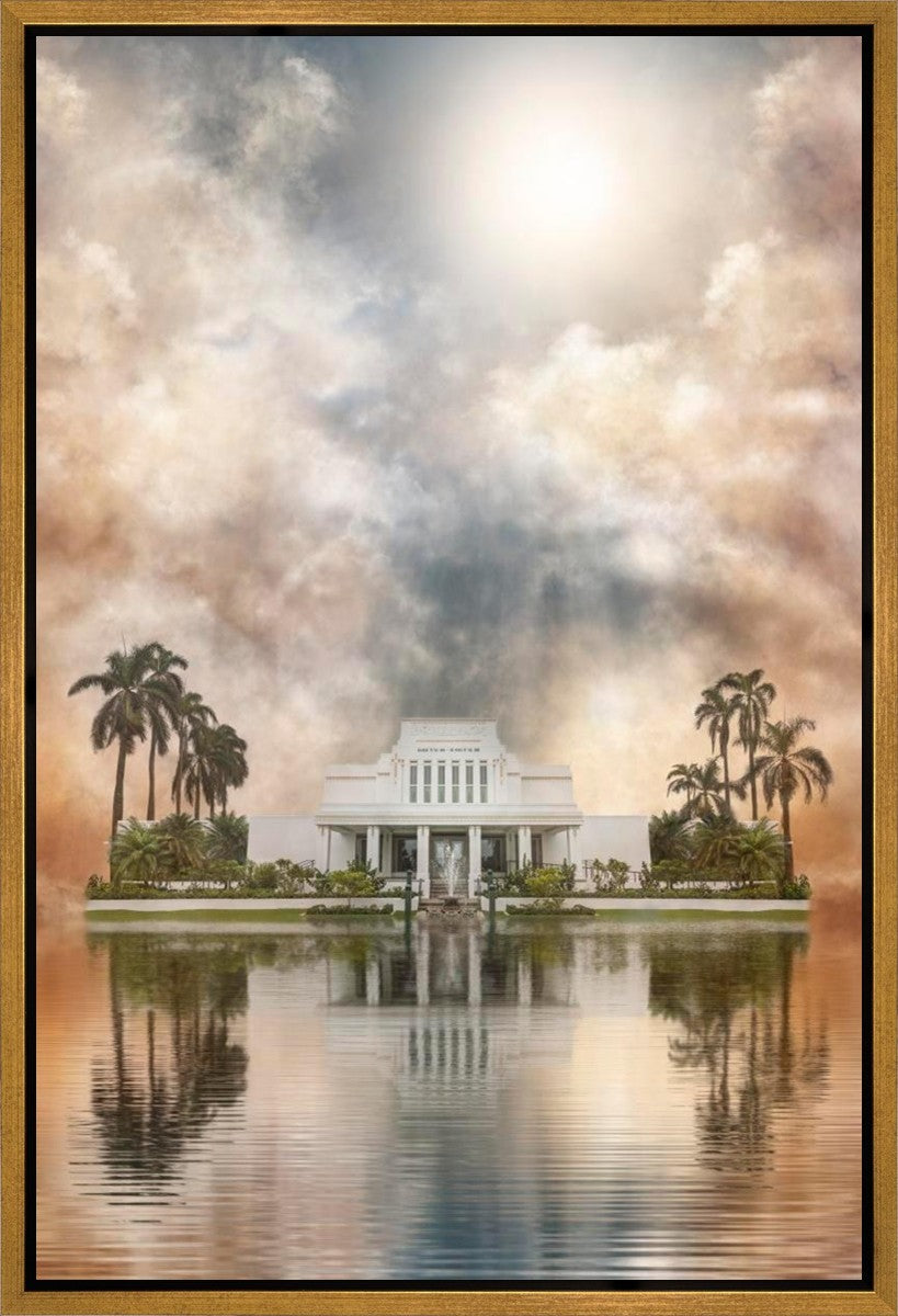 Millennial Reflection Laie Hawaii Temple Gallery Wrap