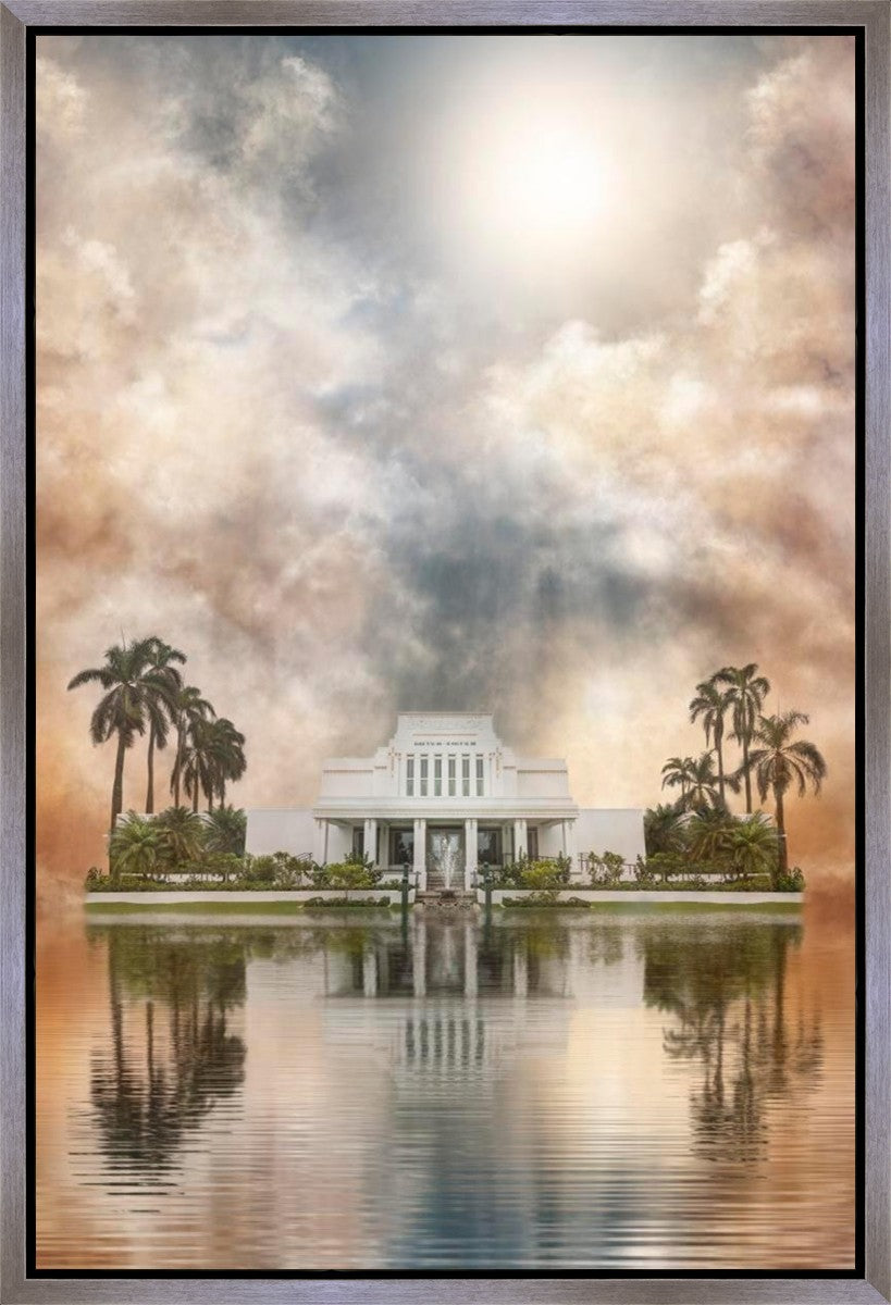 Millennial Reflection Laie Hawaii Temple Gallery Wrap