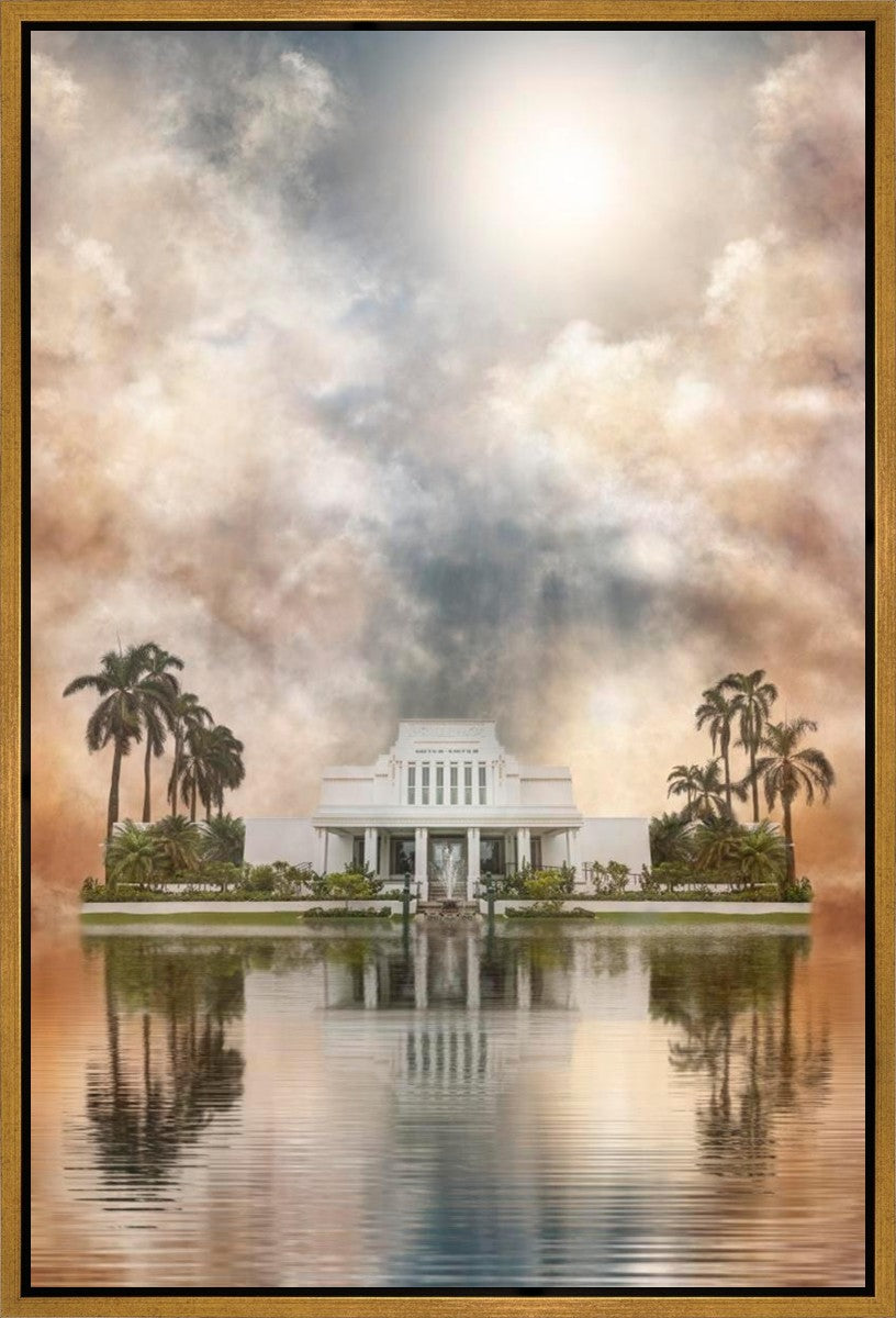 Millennial Reflection Laie Hawaii Temple Gallery Wrap