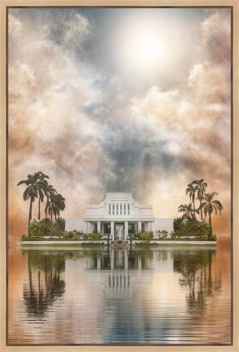 Millennial Reflection Laie Hawaii Temple Gallery Wrap