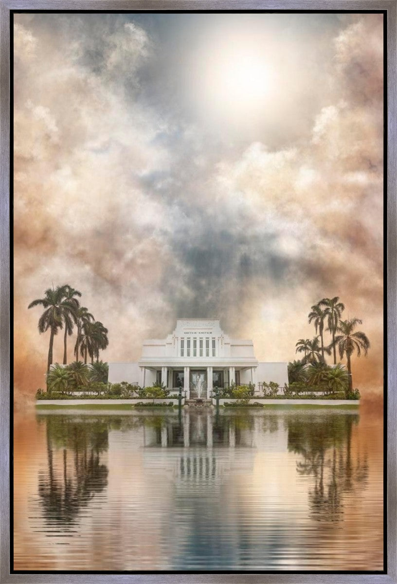 Millennial Reflection Laie Hawaii Temple Gallery Wrap