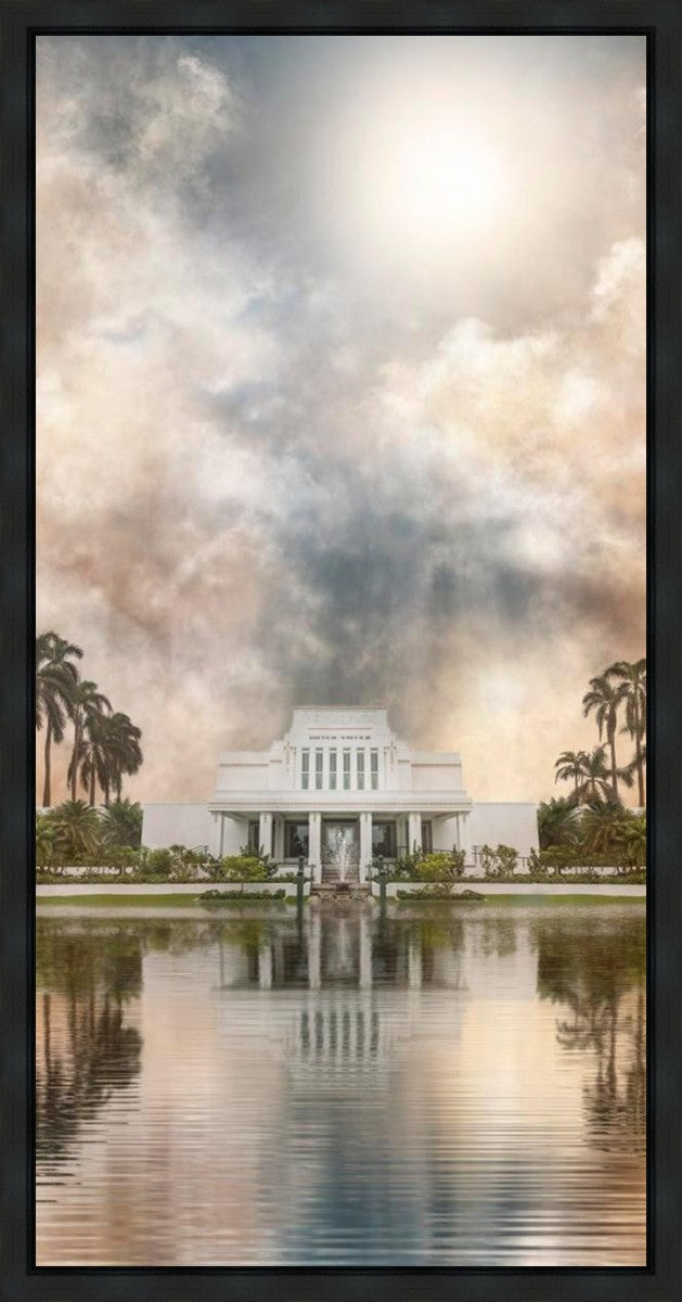 Millennial Reflection Laie Hawaii Temple Gallery Wrap