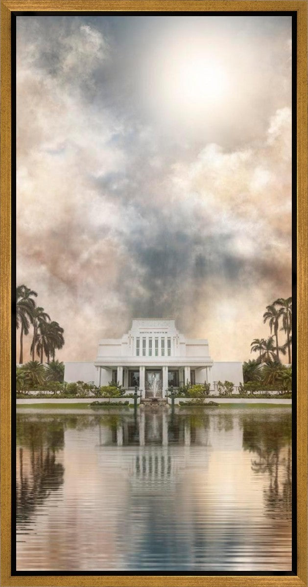 Millennial Reflection Laie Hawaii Temple Gallery Wrap