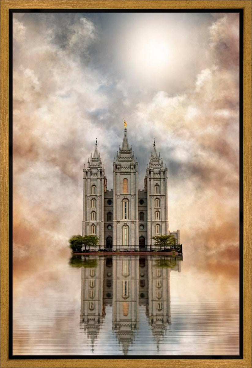 Millennial Reflection Salt Lake City Utah Temple Gallery Wrap