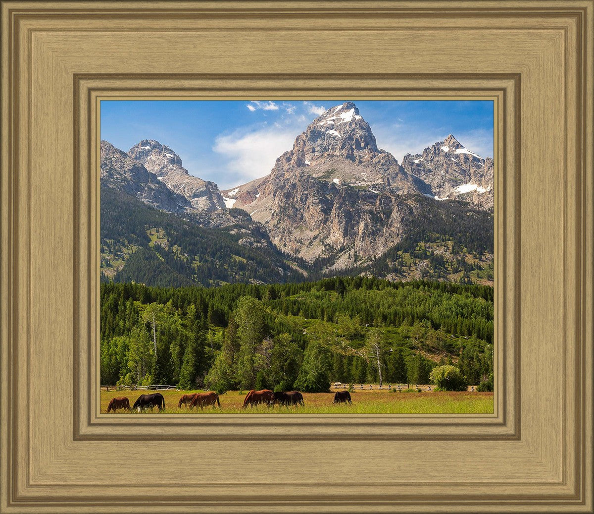 Panorama of Grand Teton Mountain Range, Wyoming