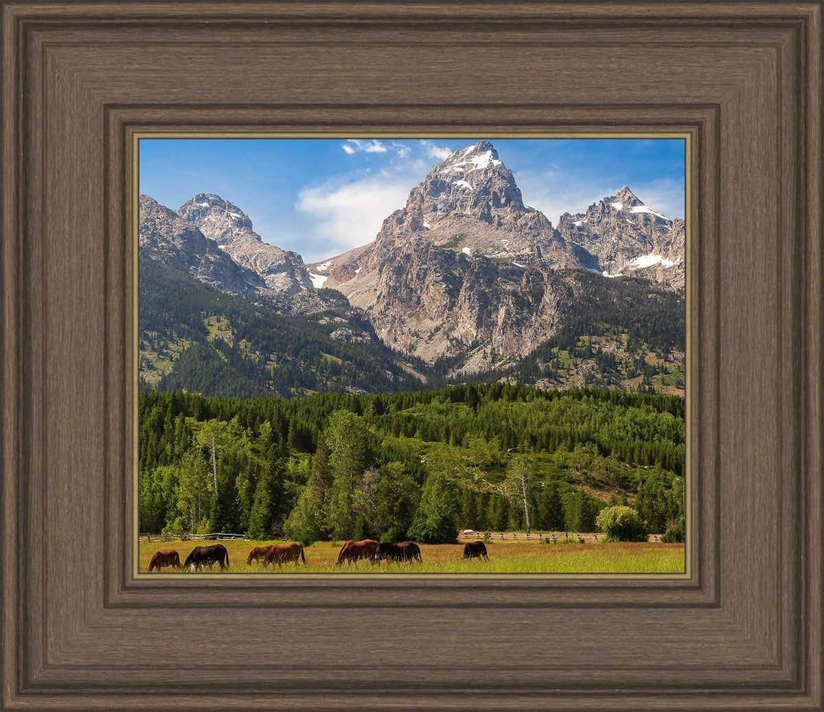 Panorama of Grand Teton Mountain Range, Wyoming