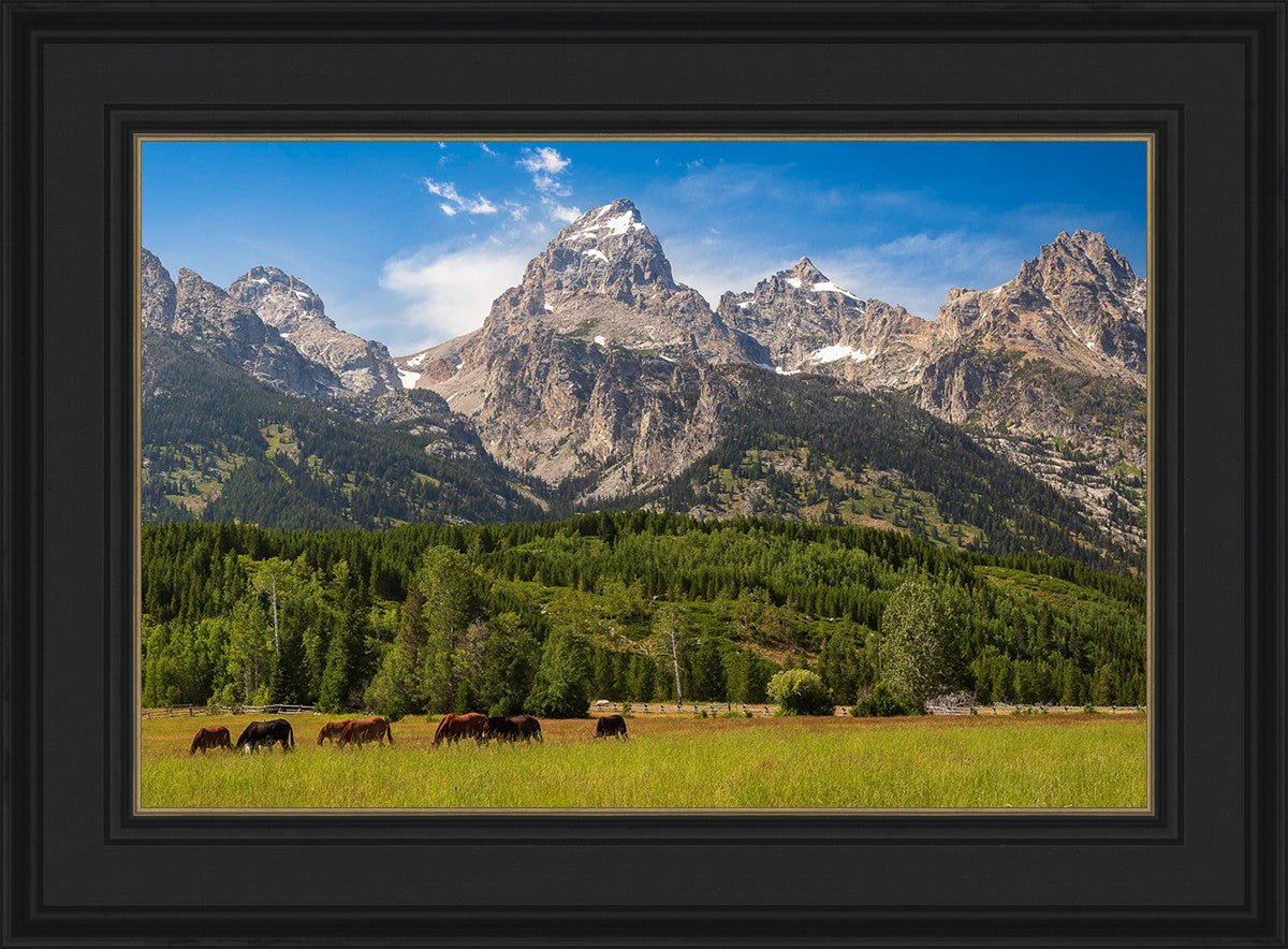 Panorama of Grand Teton Mountain Range, Wyoming