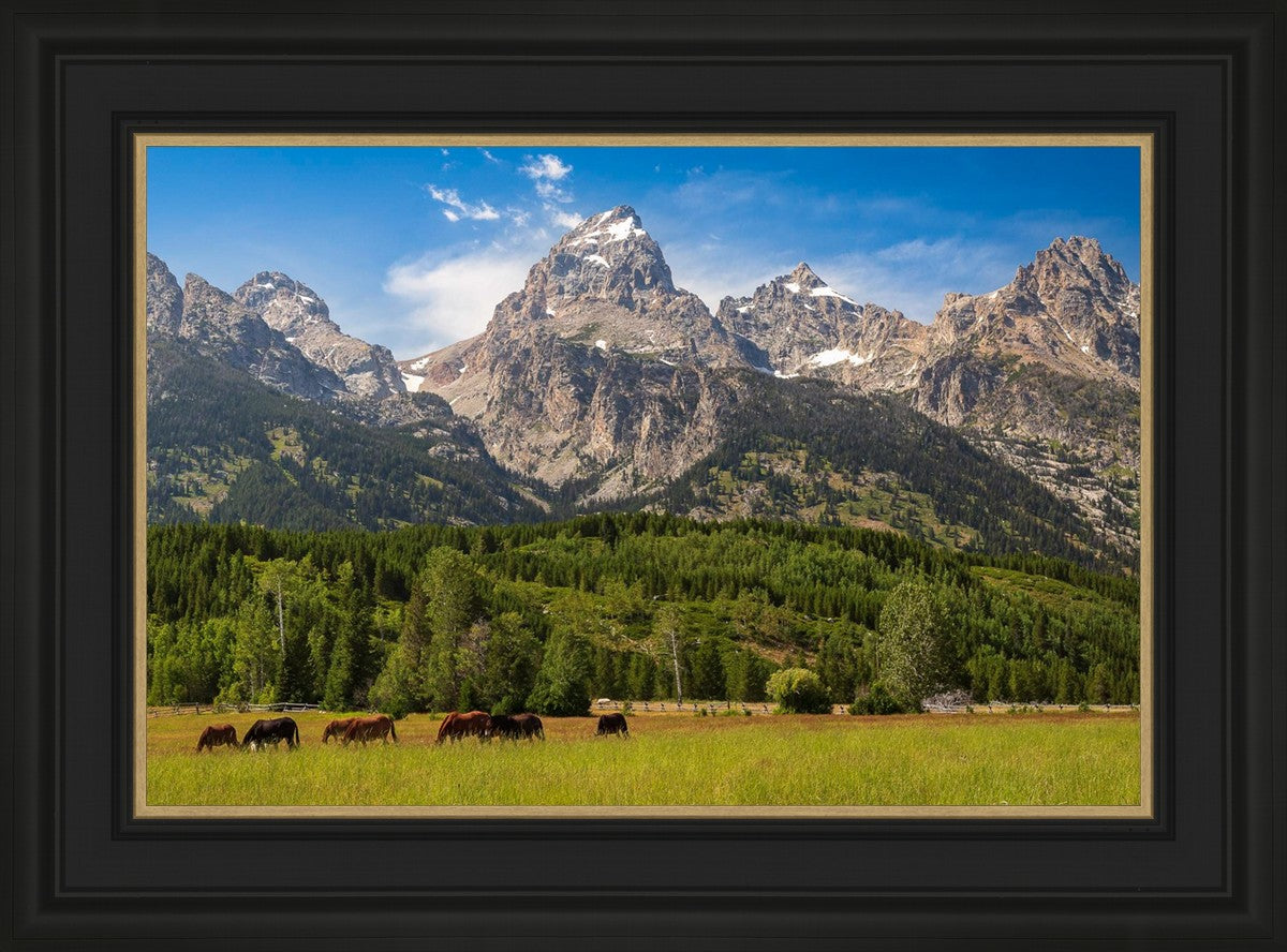 Panorama of Grand Teton Mountain Range, Wyoming