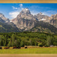Panorama of Grand Teton Mountain Range, Wyoming