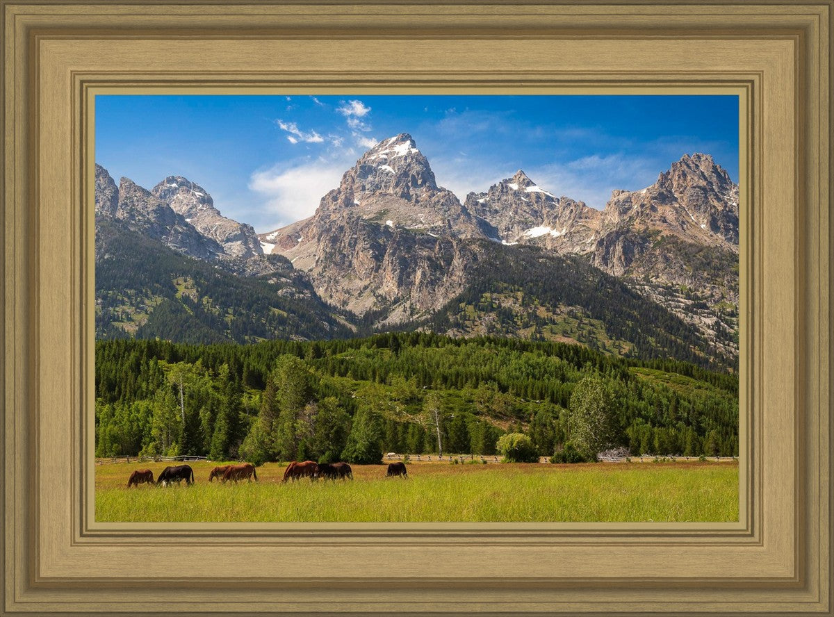 Panorama of Grand Teton Mountain Range, Wyoming