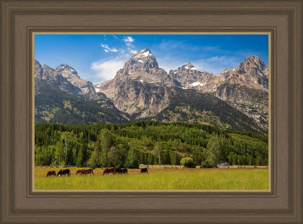 Panorama of Grand Teton Mountain Range, Wyoming