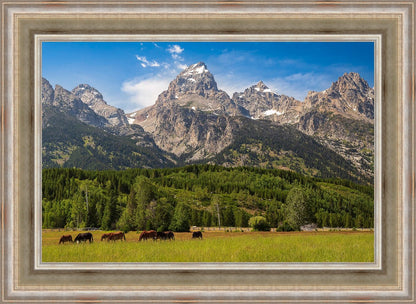 Panorama of Grand Teton Mountain Range, Wyoming