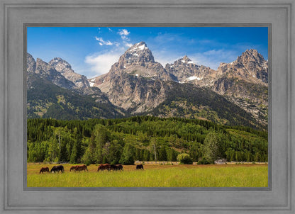 Panorama of Grand Teton Mountain Range, Wyoming