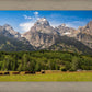 Panorama of Grand Teton Mountain Range, Wyoming