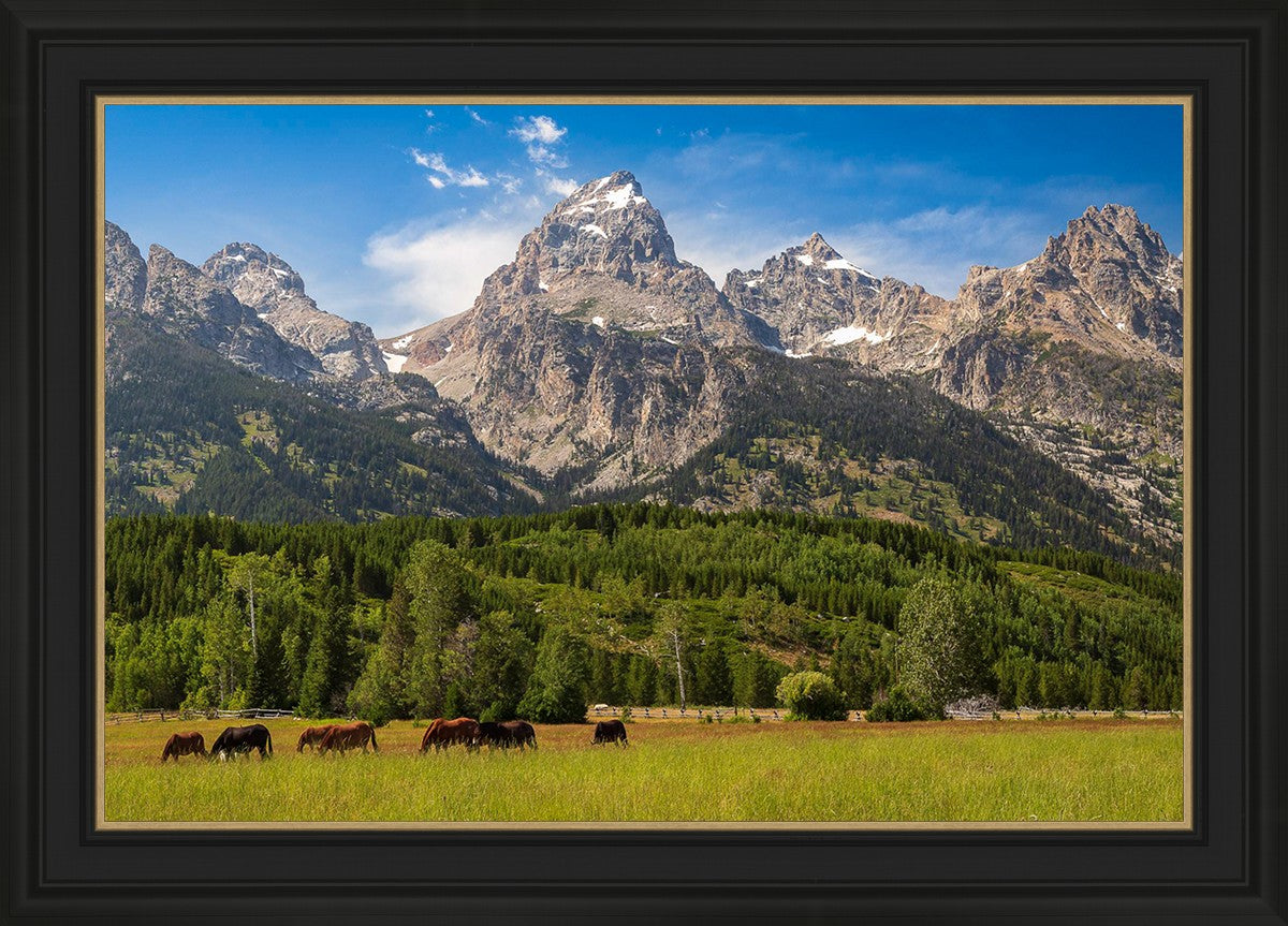Panorama of Grand Teton Mountain Range, Wyoming