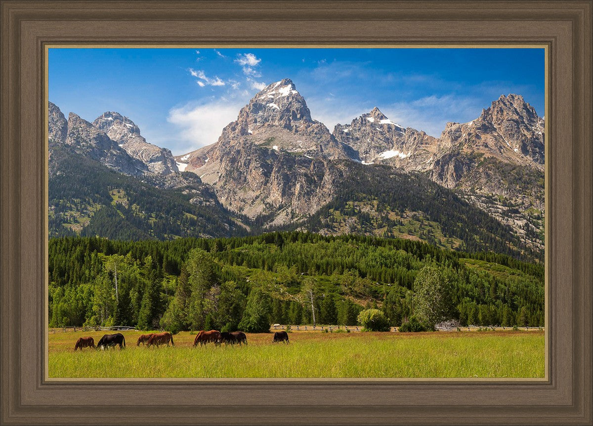 Panorama of Grand Teton Mountain Range, Wyoming