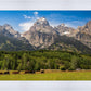Panorama of Grand Teton Mountain Range, Wyoming