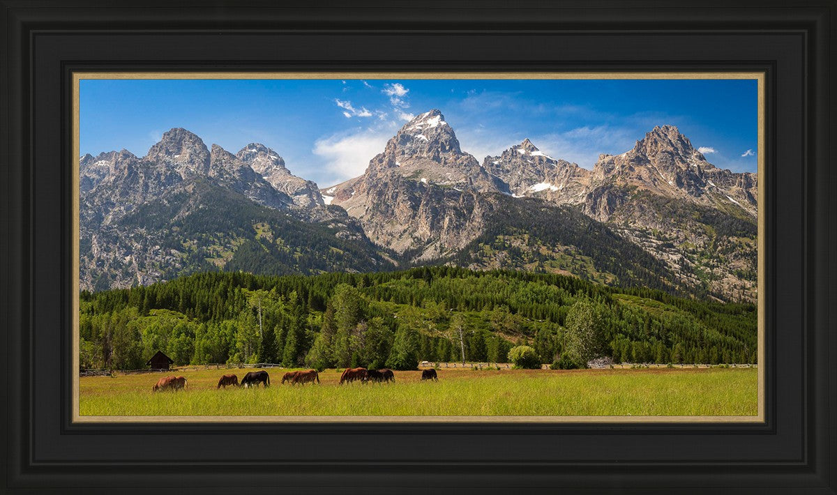 Panorama of Grand Teton Mountain Range, Wyoming
