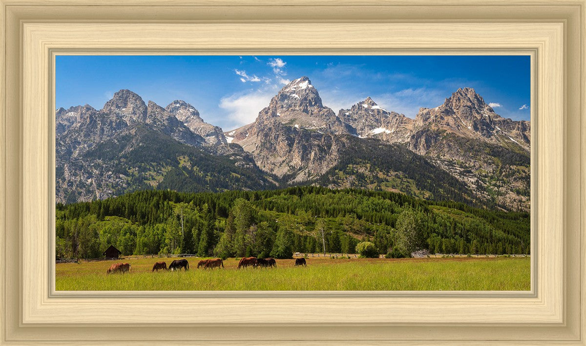 Panorama of Grand Teton Mountain Range, Wyoming
