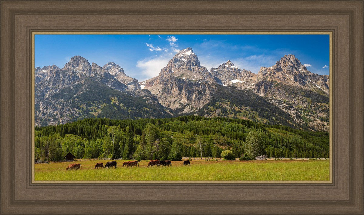 Panorama of Grand Teton Mountain Range, Wyoming